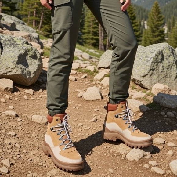 & Other Stories Shoes - & Other Stories Chunky Platform Brown Suede Hiking Boots, Size 39